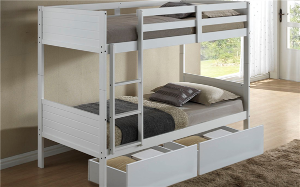 Twin Bunk Bed Frame White Pk Furniture
