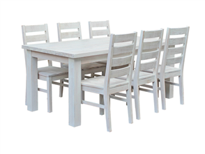 180 Dining Table 180x90 White Wash Pk Furniture 7 Piece Dining Suite White Wash 988 00 1 399