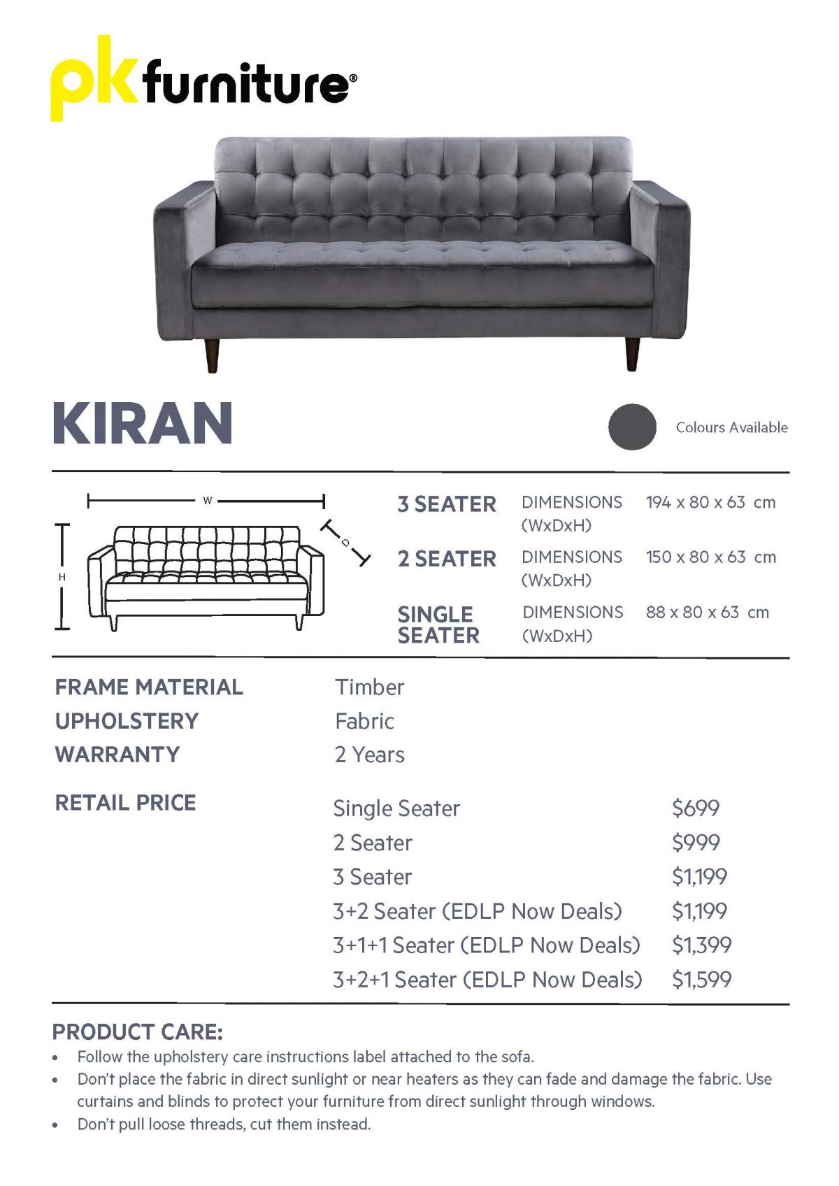 Single Seater Sofa Dimensions Baci Living Room