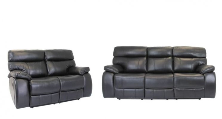 Recliner Lounge Suite Black Pk Furniture