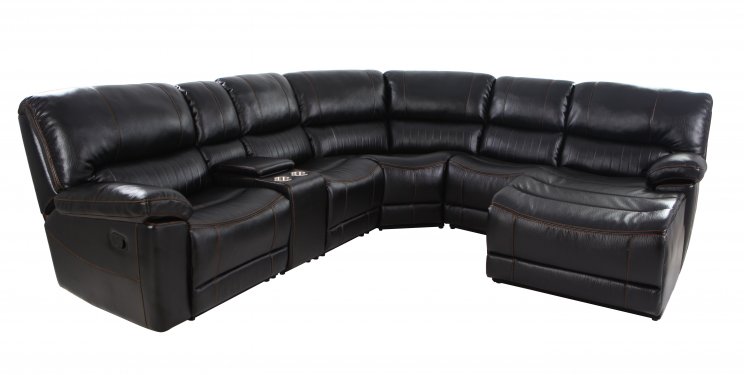Corner Suite With Chaise And Drink Console Black Pk Furniture